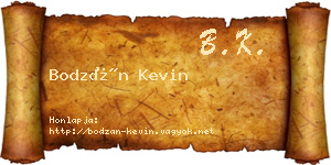 Bodzán Kevin névjegykártya