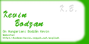 kevin bodzan business card